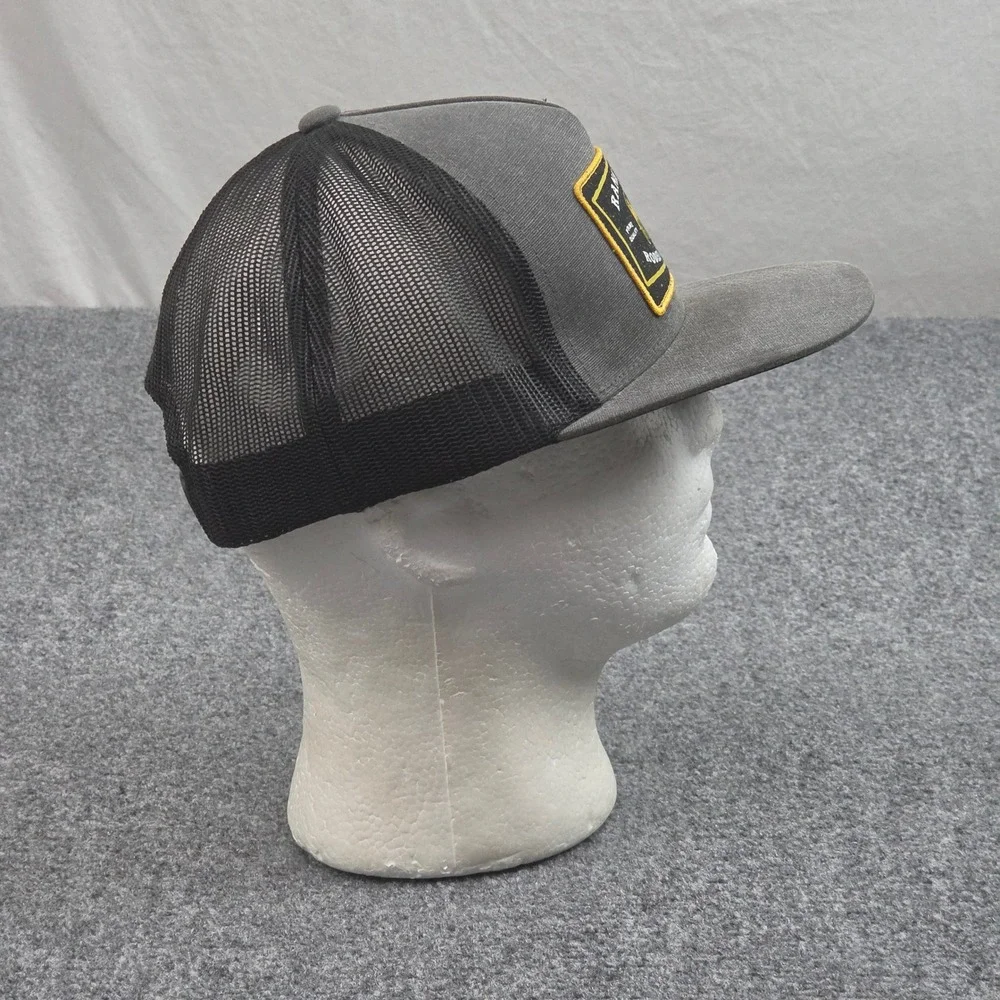 Rank Stock Rodeo Hat Gray Black Patch Hooey Trucker Farmcore Grunge Cowboy Work